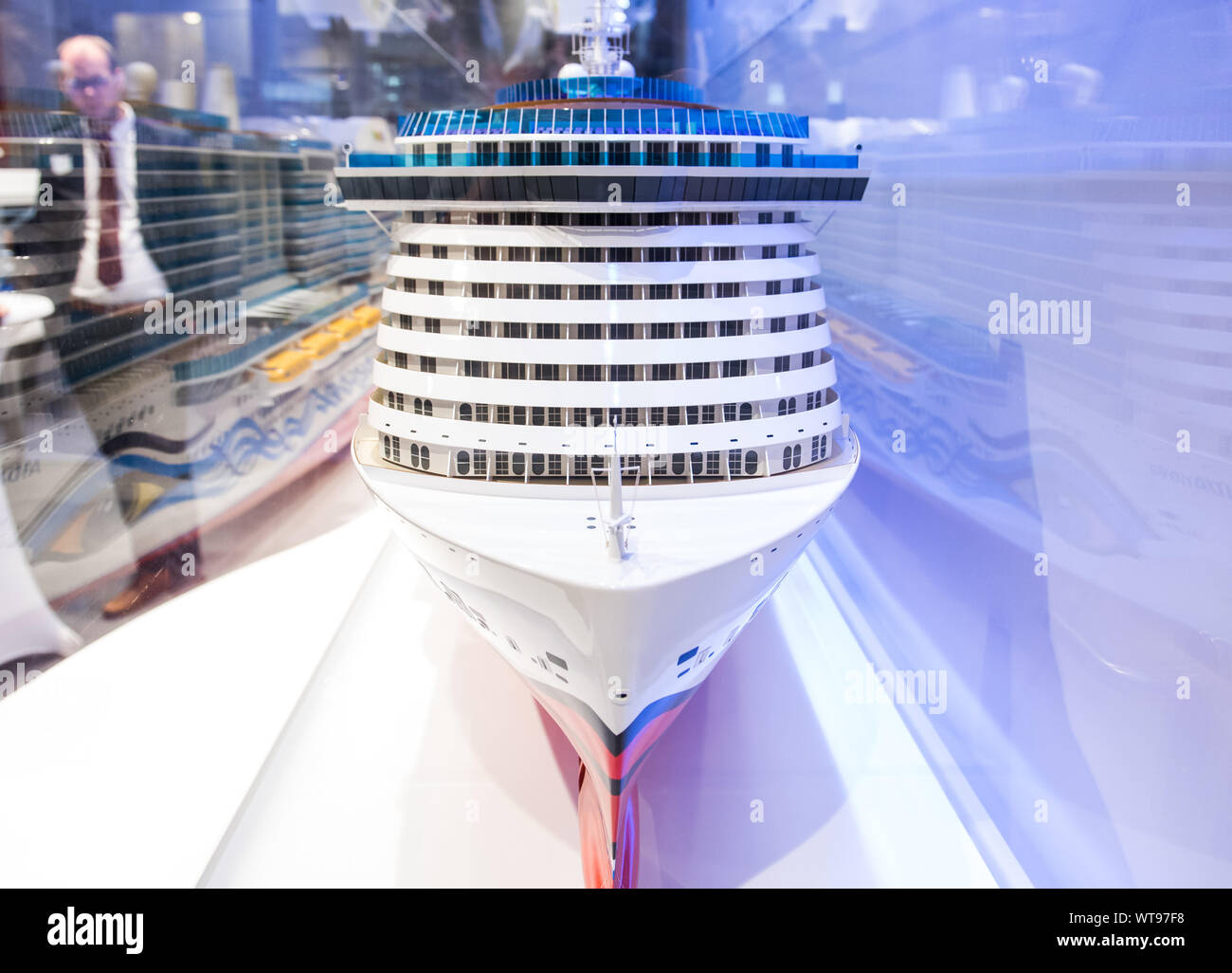 11 September 2019 Hamburg A Model Of An Aida Cruise Ship Will Be Exhibited In The Exhibition Halls During The Marine Interiors Cruise Ferry Global Expo Until 13 09 2019 The Fair Shows