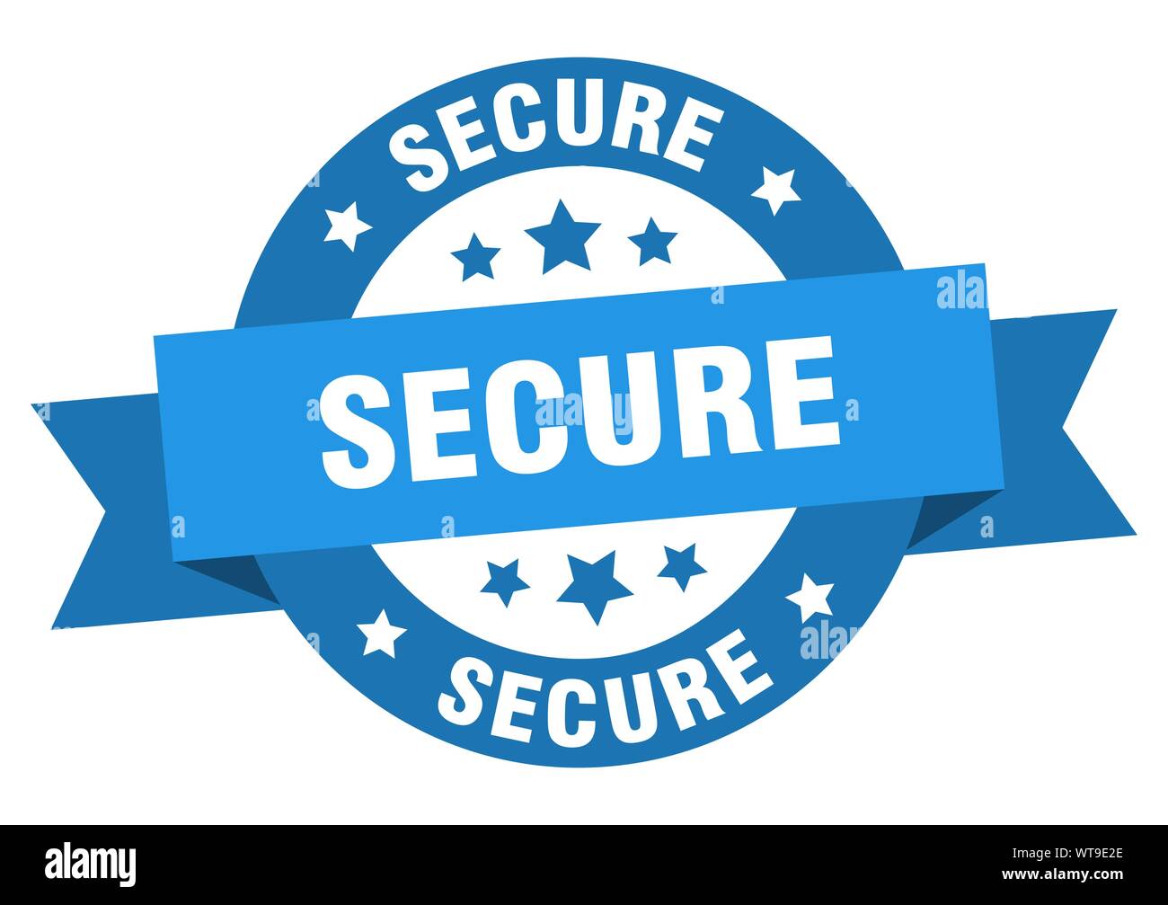 secure ribbon. secure round blue sign. secure Stock Vector Image & Art ...