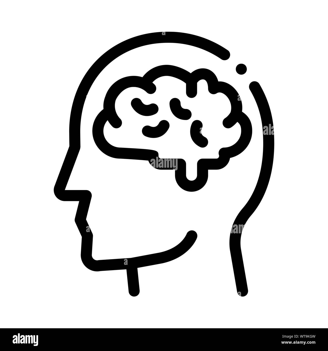 Human Brain In Man Silhouette Mind Vector Icon Stock Vector Image & Art -  Alamy