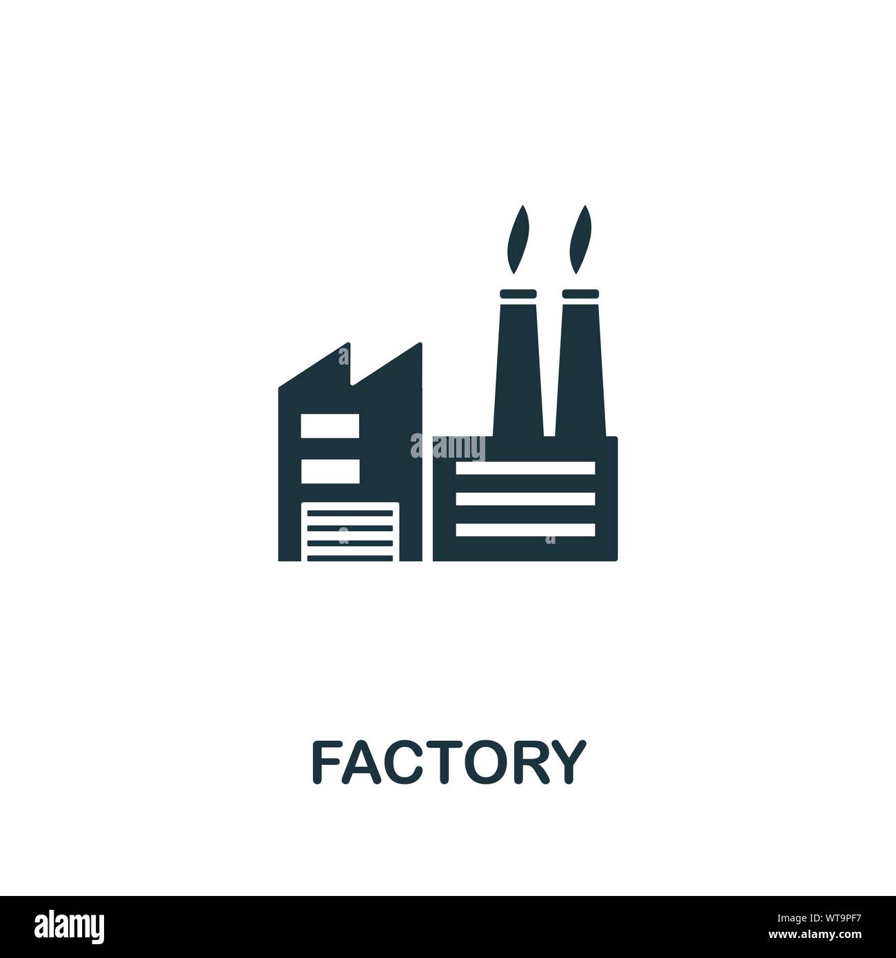 Factory vector icon symbol. Creative sign from buildings icons ...