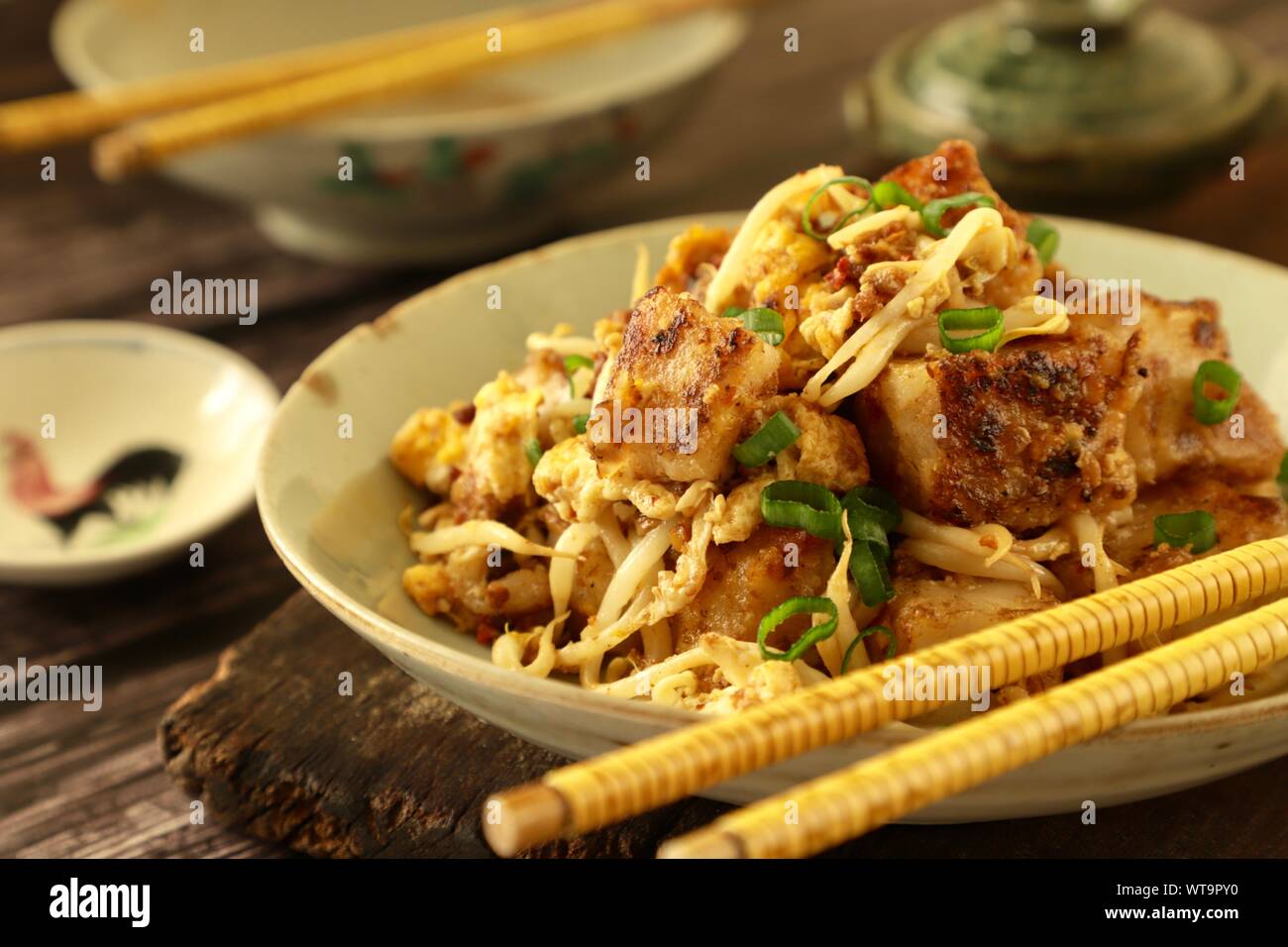 Chai Tow Kway. Stirfried carrot cake (turnip cake) with scrambled egg