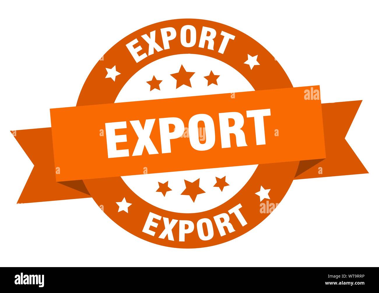 export ribbon. export round orange sign. export Stock Vector Image ...