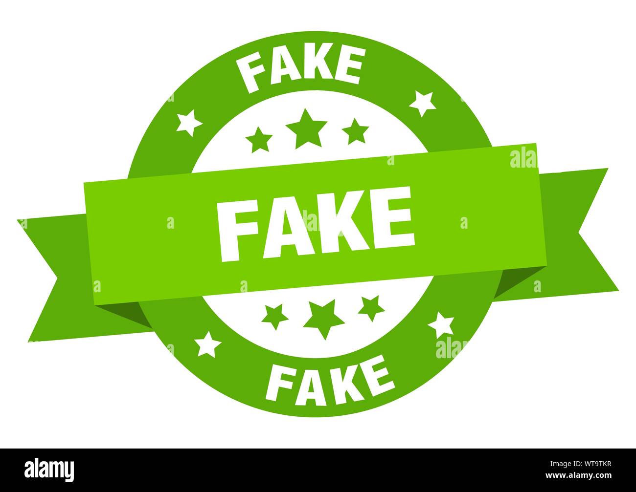 fake ribbon. fake round green sign. fake Stock Vector Image & Art - Alamy