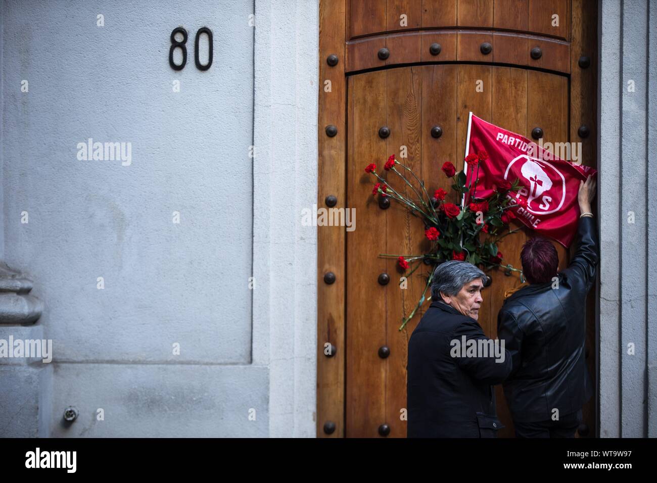 Santiago Chile 11th Sep 2019 View Of The Door Of Morande 80 Of