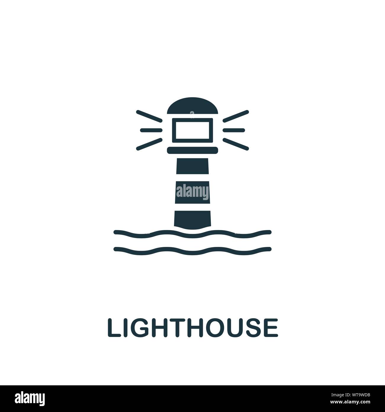 Lighthouse vector icon symbol. Creative sign from buildings icons ...