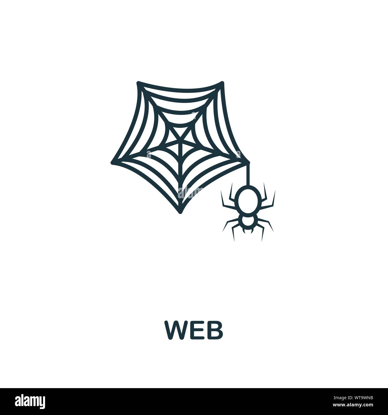 Web outline icon. Thin line style from halloween icons collection ...