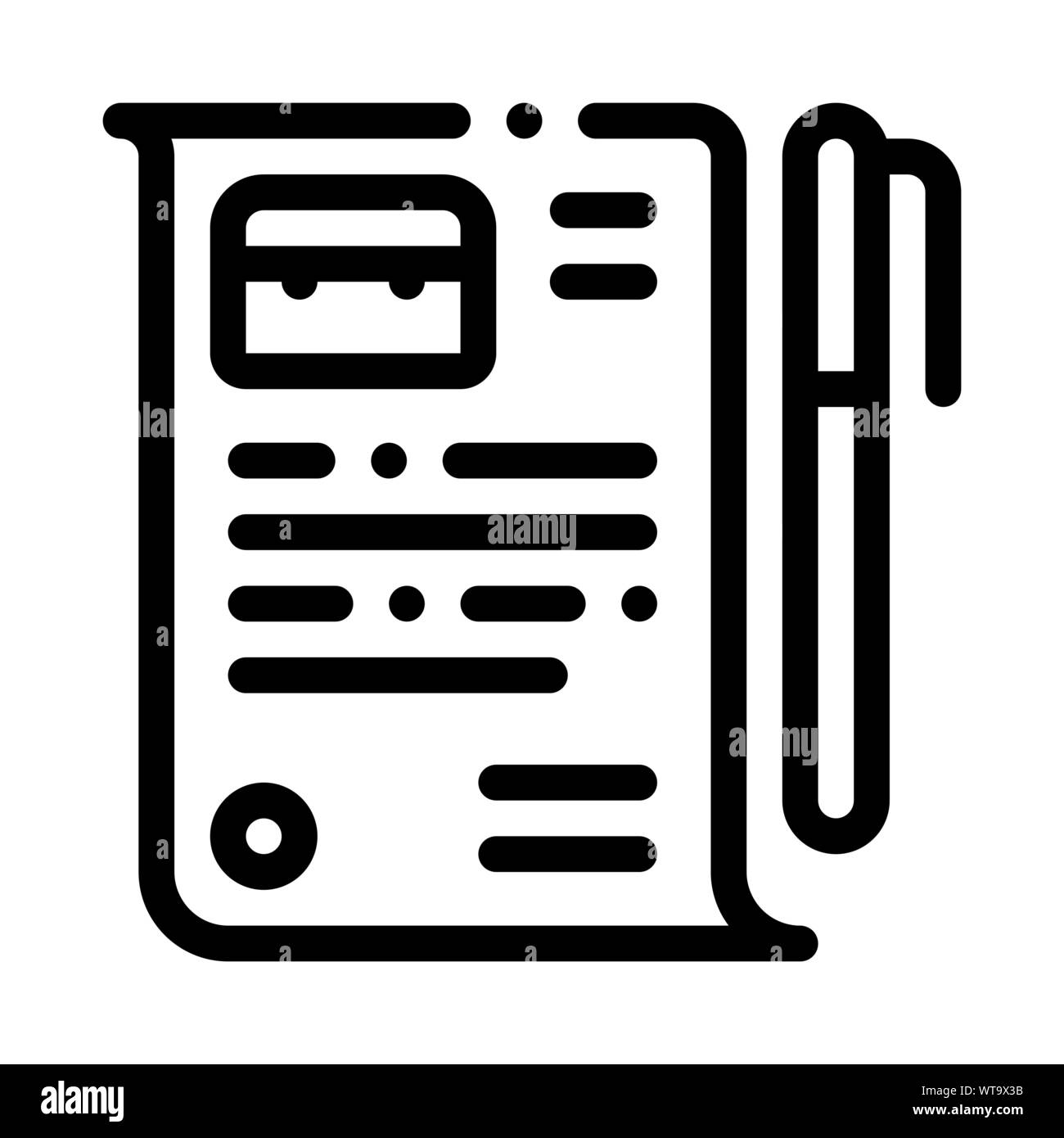 Job Agreement Contract Worksheet And Pen Vector Stock Vector