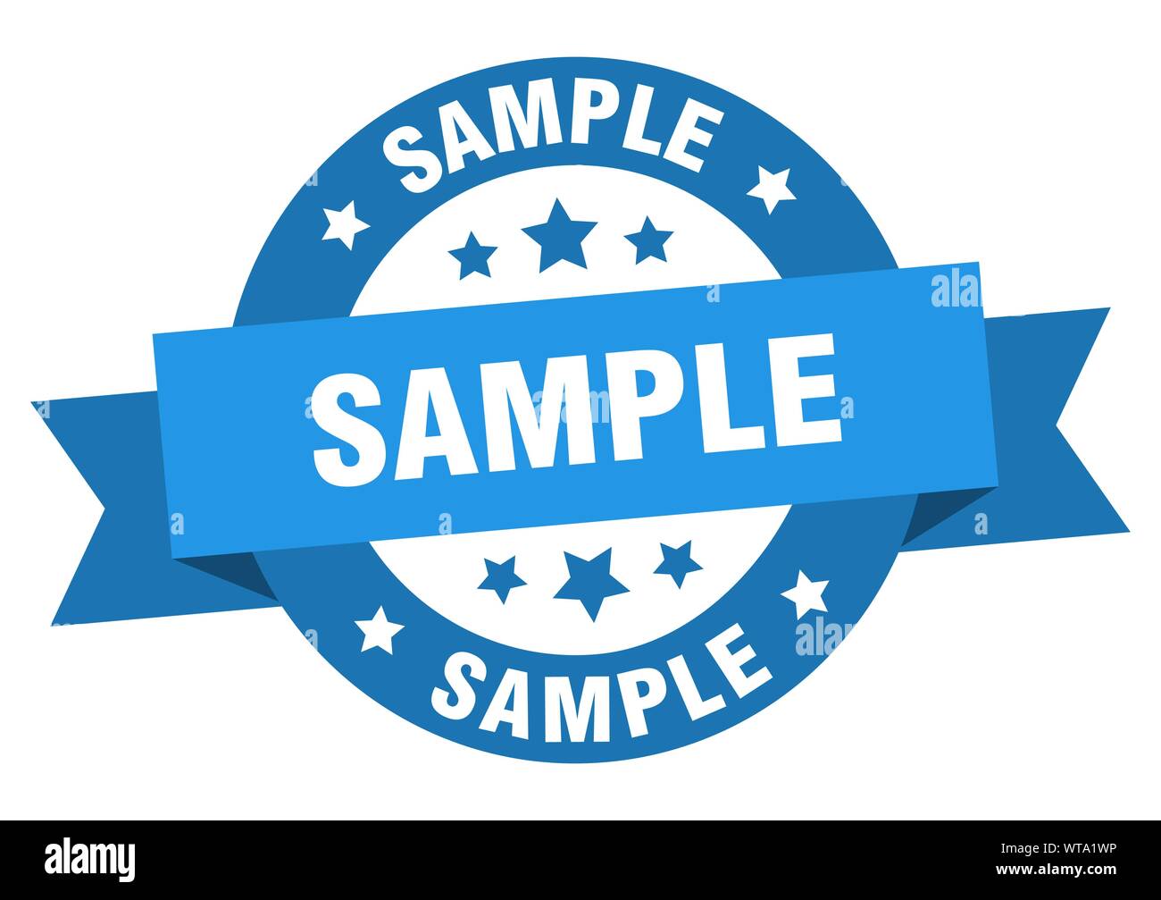 sample ribbon. sample round blue sign. sample Stock Vector Image & Art ...