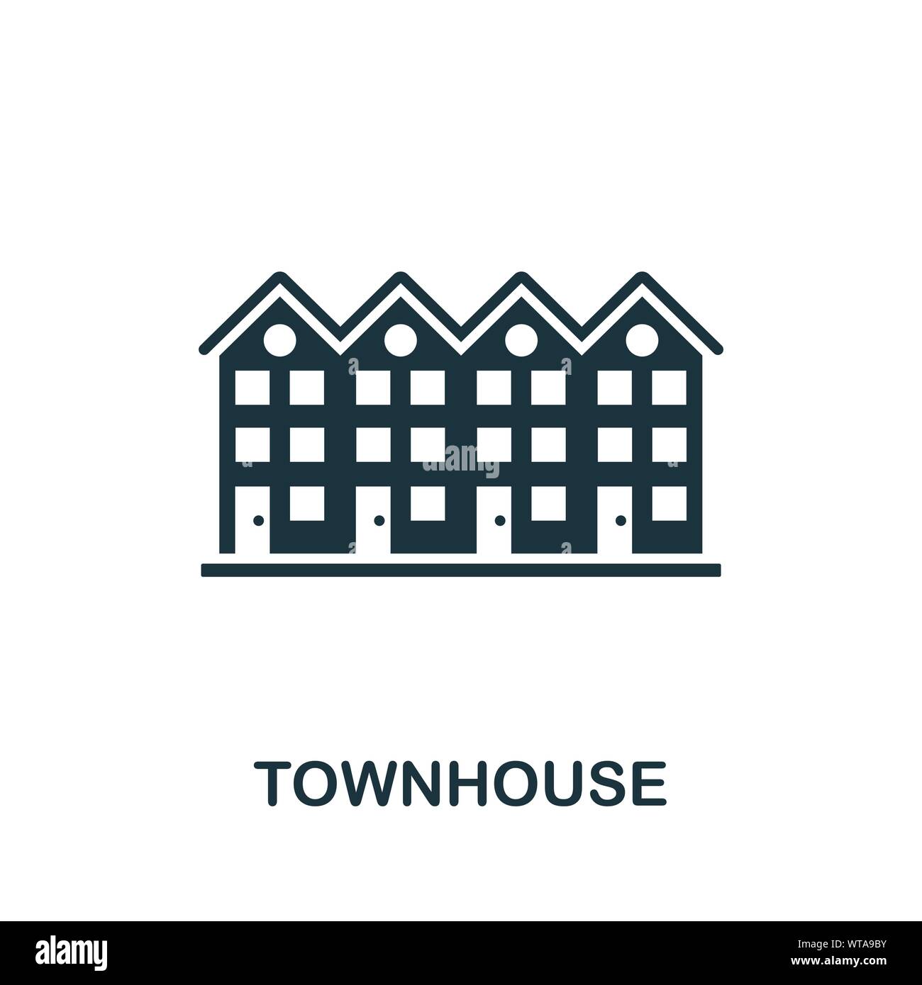 Townhouse vector icon symbol. Creative sign from buildings icons ...