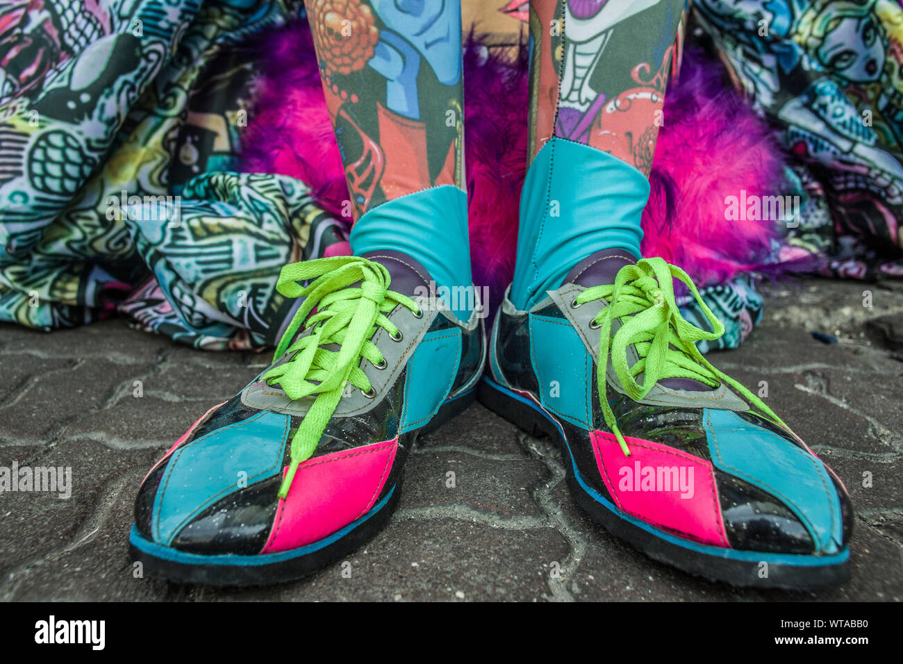 Colorful shoes of Bate-bola group member in Rio carnival Stock Photo