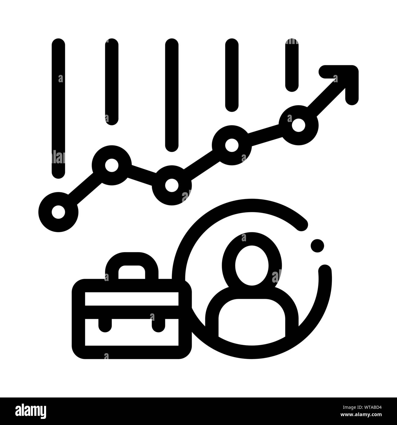 Graph Chart Avatar And Case Job Hunting Vector Stock Vector Image & Art ...