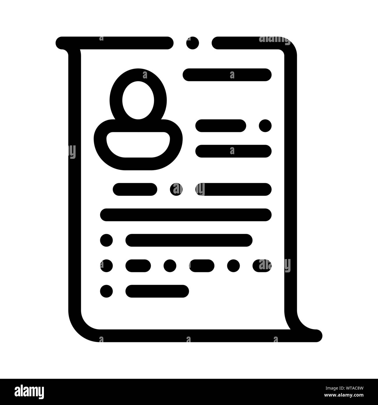 Candidate Curriculum Vitae CV Worksheet Vector Stock Vector
