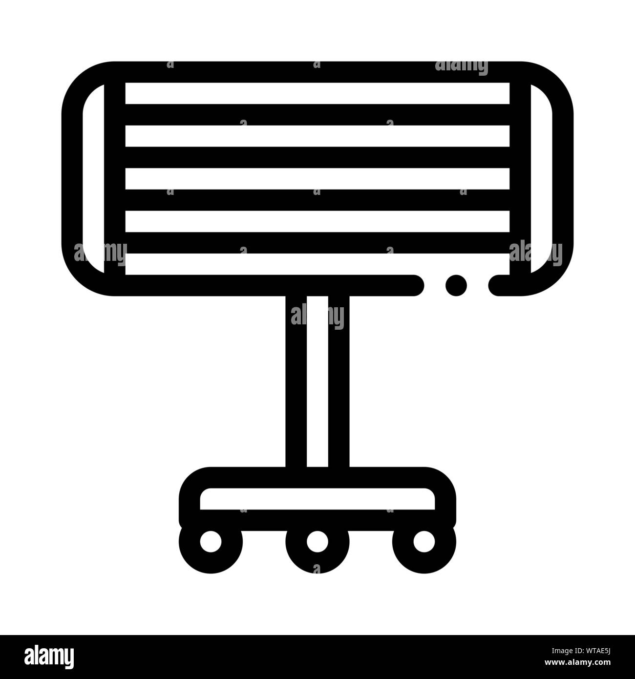 Portable Heating Device On Rollers Vector Icon Stock Vector