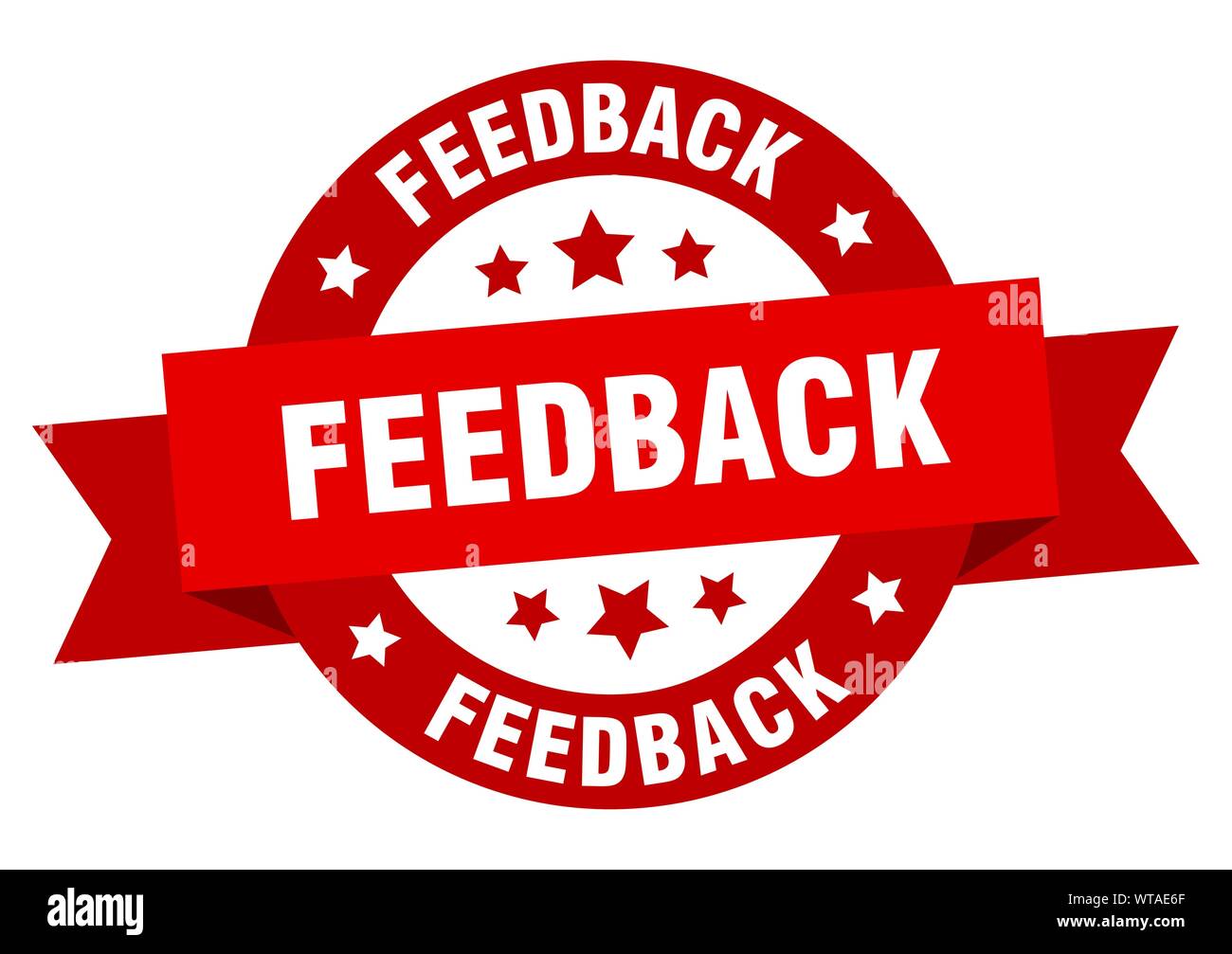 feedback ribbon. feedback round red sign. feedback Stock Vector Image ...