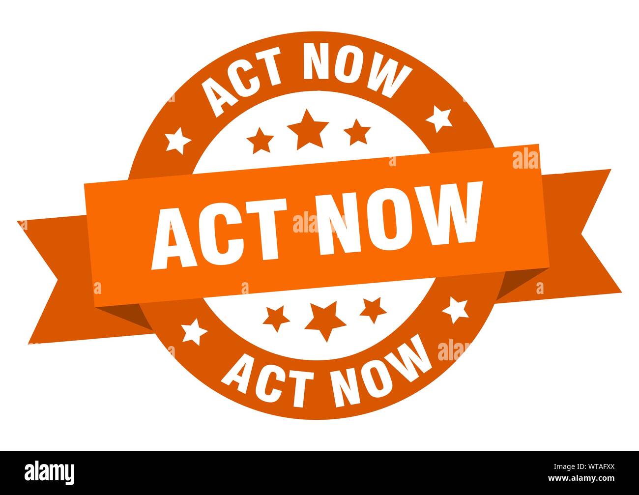 act now ribbon. act now round orange sign. act now Stock Vector Image ...