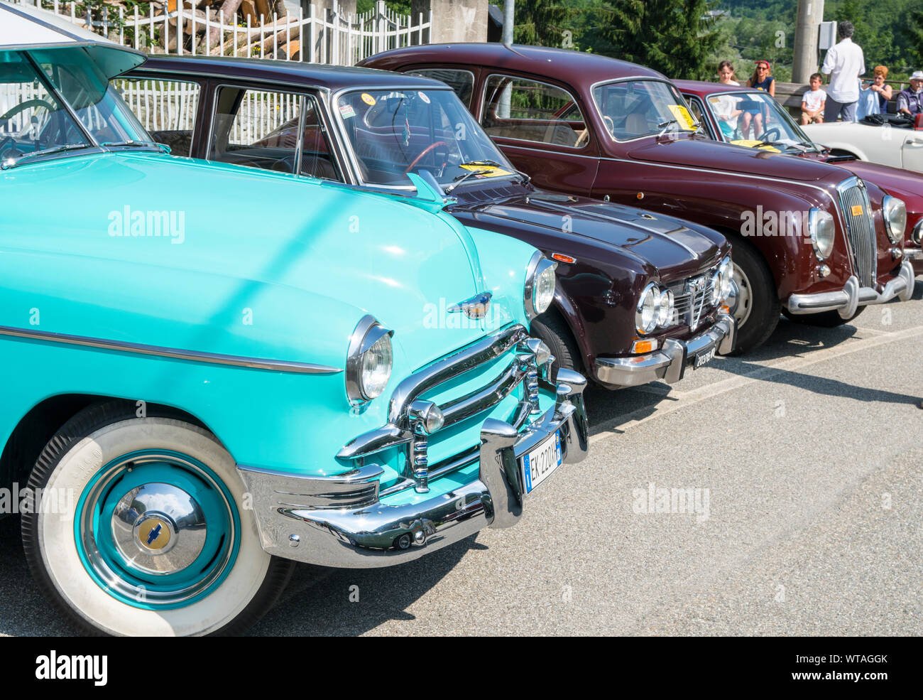 Some classic cars during a meeting for historic vehicles Stock Photo
