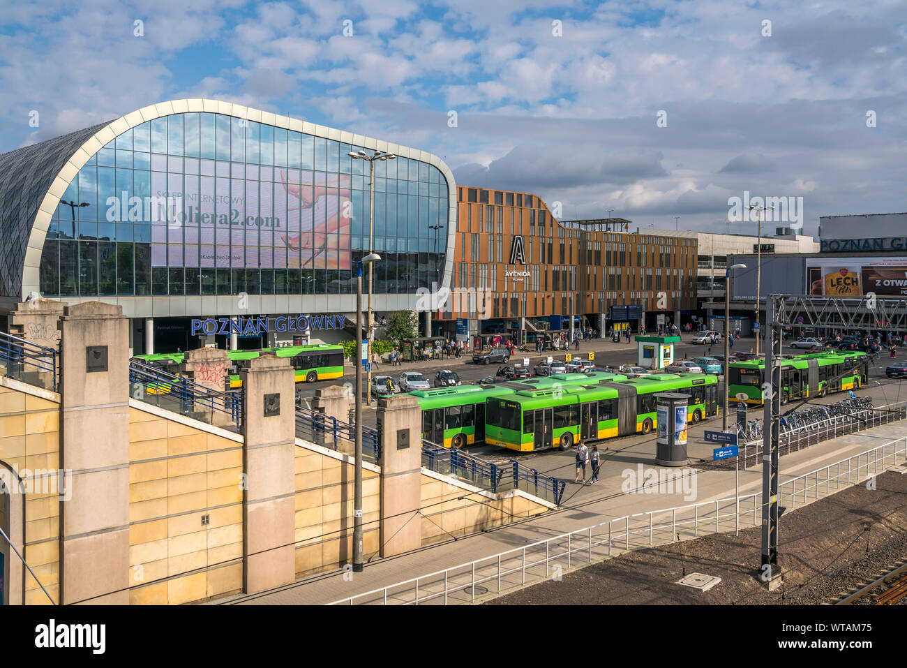 Hauptbahnhof Posen, Polen, Europa  |  Main Train Station Poznan, Poland, Europe Stock Photo