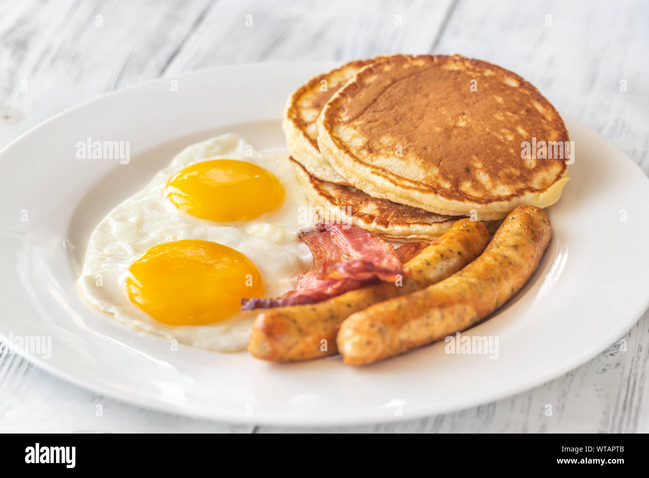 Portion of traditional American breakfast Stock Photo