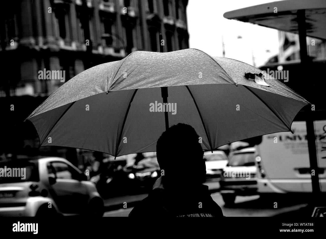 Umbrella rain Black and White Stock Photos & Images Alamy