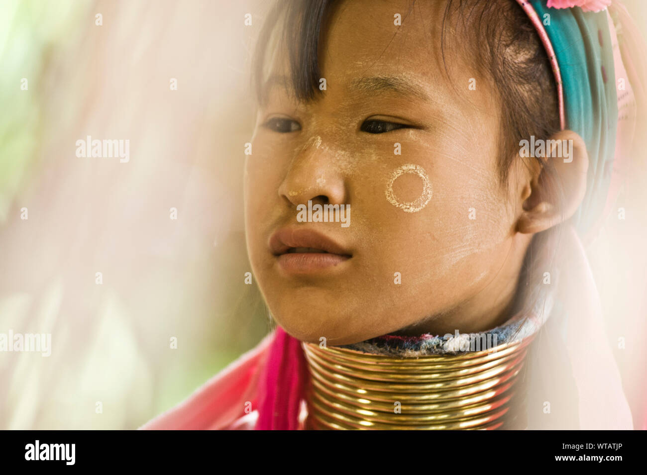 Beautiful young student from Longneck Karen Village Stock Photo