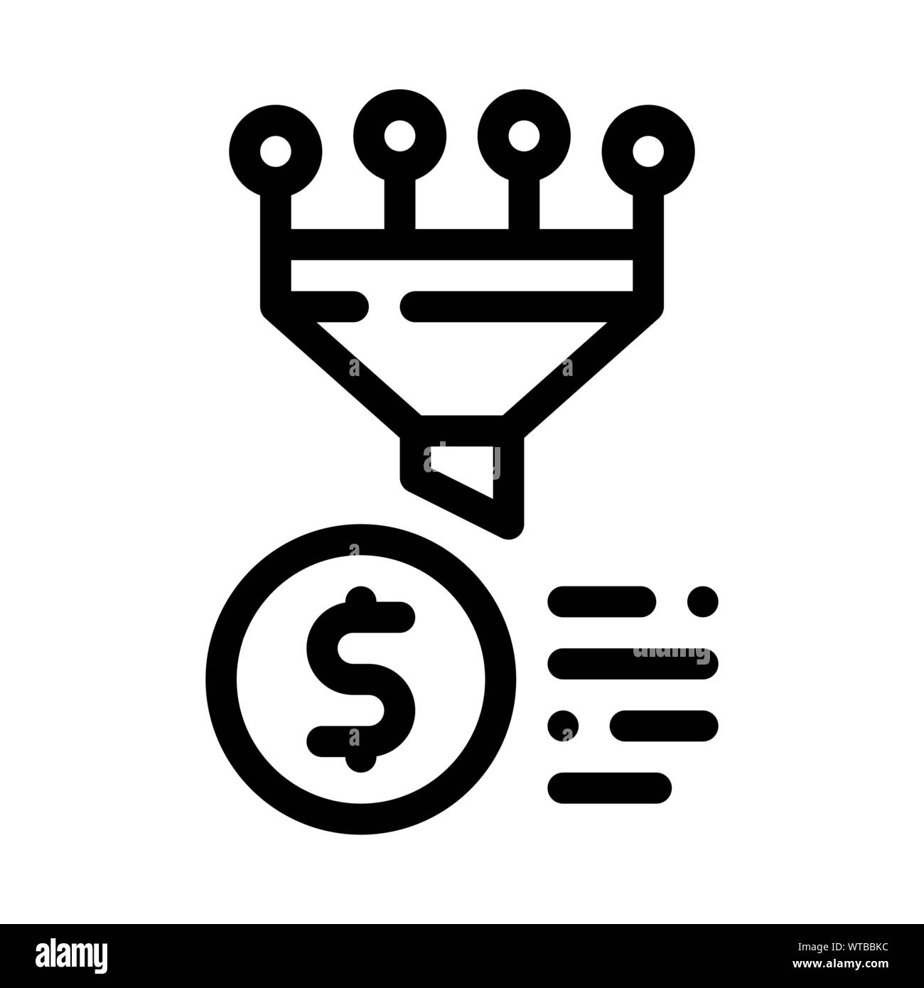 Funnel Financial Information Gathering Vector Icon Stock Vector
