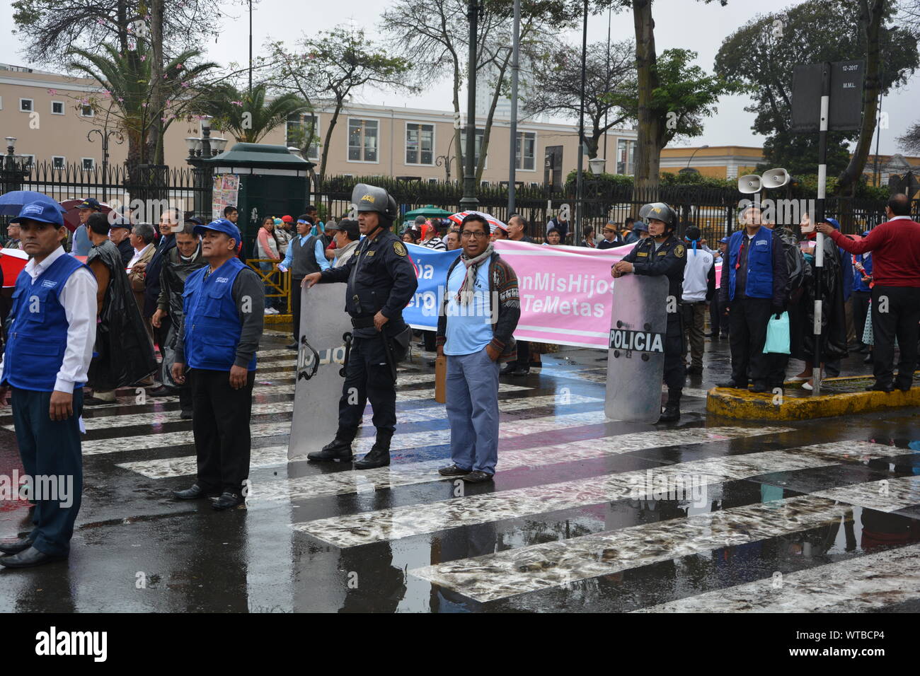protest against the igaulity of gender in Lima Peru Stock Photo