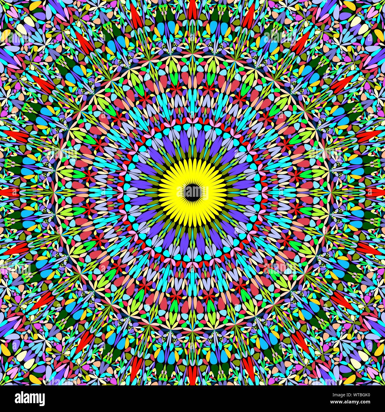 Abstract floral mandala background design - circular vector geometry ...