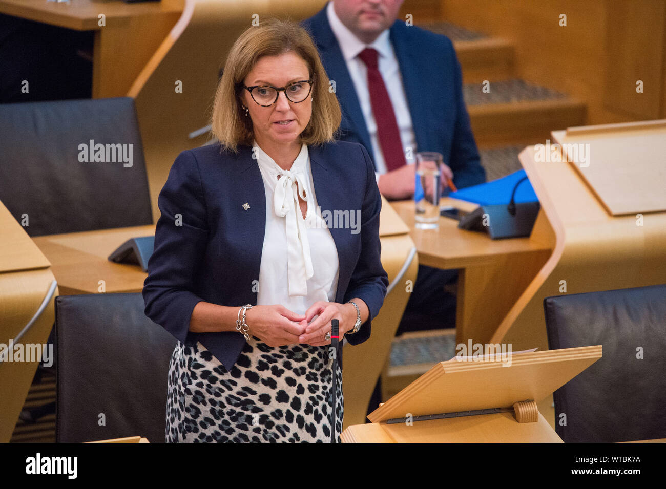 Edinburgh, UK. 5 September 2019. Pictured: Rachael Hamilton MSP - Shadow Culture & Tourism. Scottish Government Debate: Avoiding A No Deal Exit From The EU.  That the Parliament agrees that the UK should in no circumstances leave the EU on a no-deal basis, and condemns the Prime Minister’s suspension of the UK Parliament from as early as 9 September until 14 October 2019. The result of the division is: For 87, Against 28, Abstentions 0. Colin Fisher/CDFIMAGES.COM Stock Photo