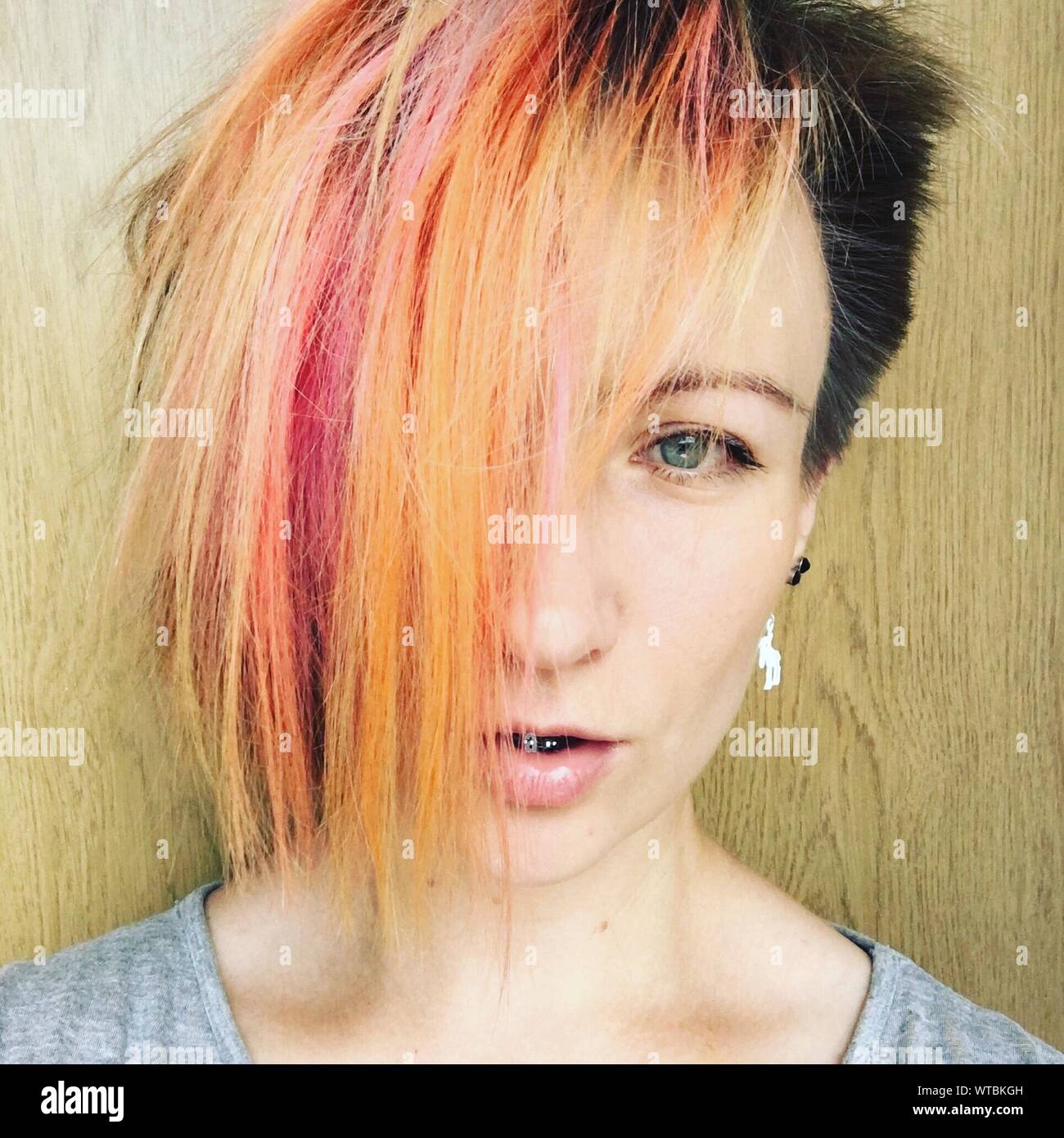 Dyed Orange Hair Stock Photos Dyed Orange Hair Stock Images Alamy
