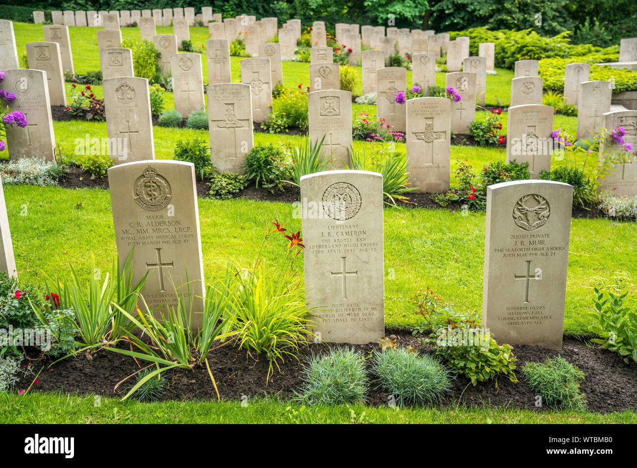 Britischer Militär Friedhof, Park Cytadela, Posen, Polen, Europa  |  British Military Cemetery, Poznan, Poland, Europe Stock Photo