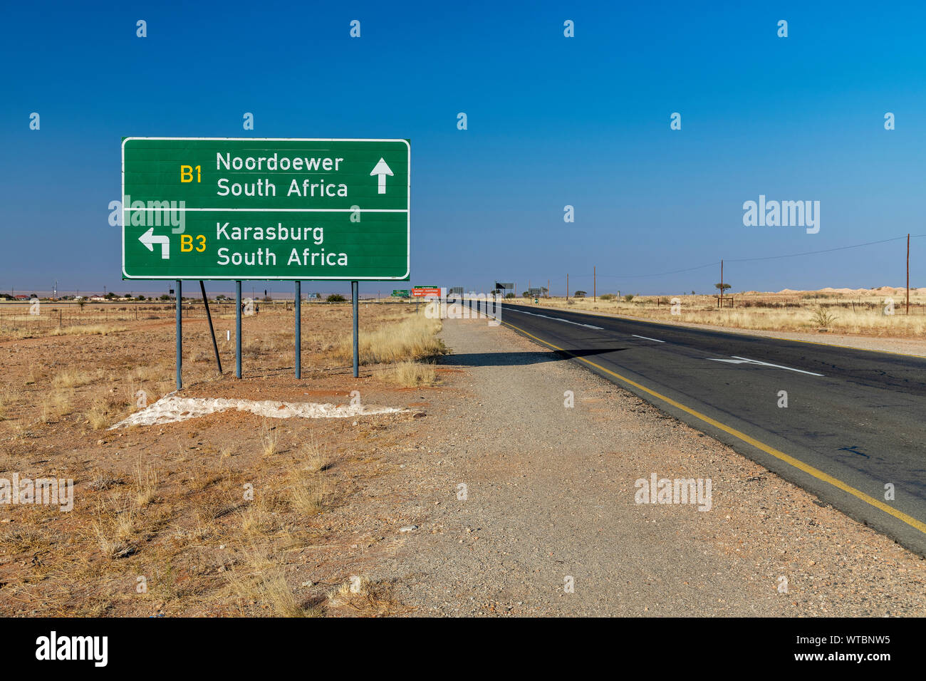 B1 National Route near Grunau, Karas, Namibia Stock Photo