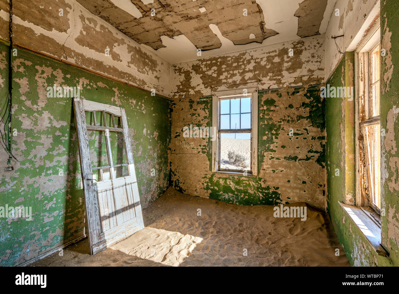 Interior of abandoned house, Kolmanskop, Karas, Namibia Stock Photo