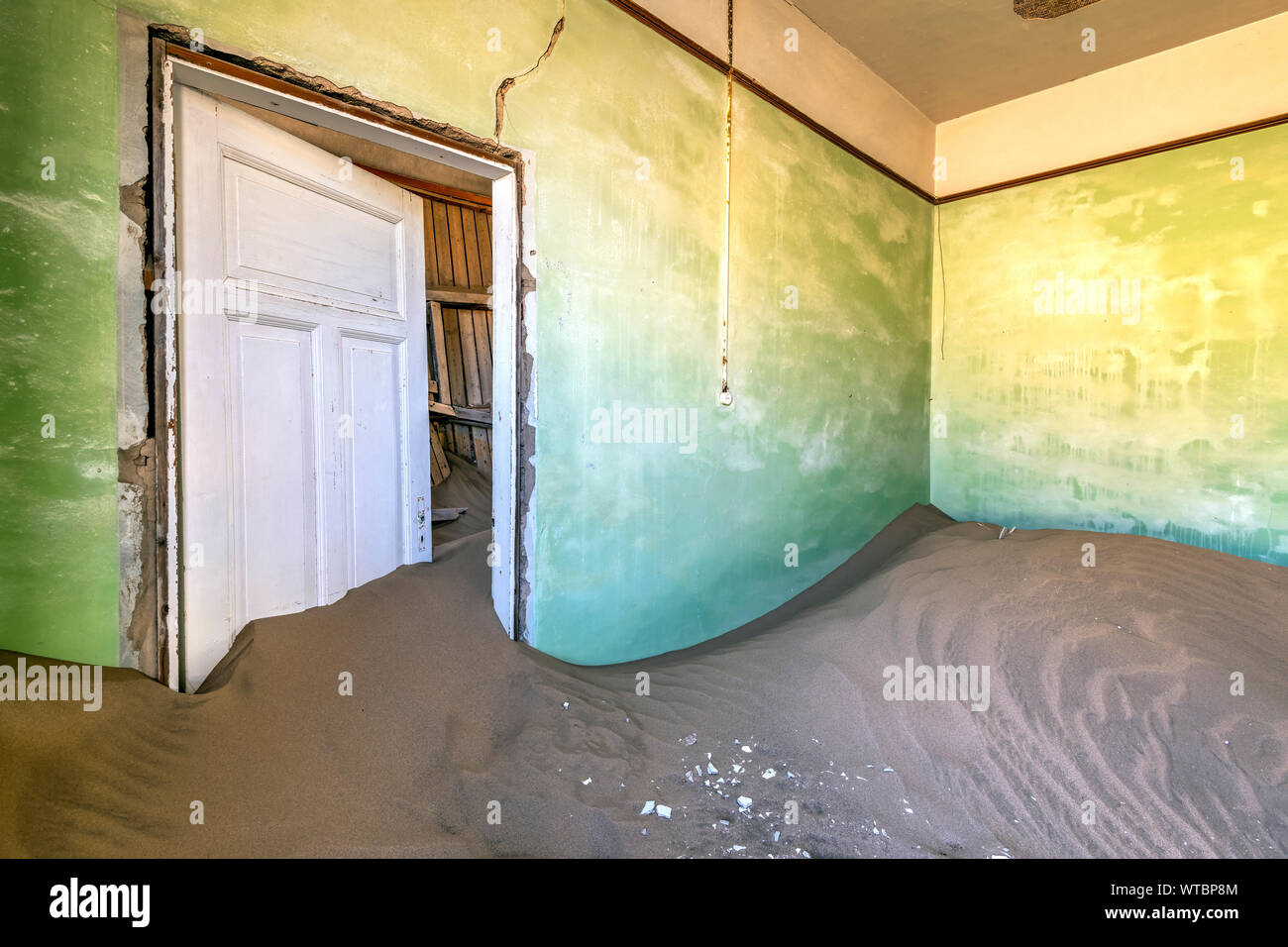 Interior of abandoned house, Kolmanskop, Karas, Namibia Stock Photo