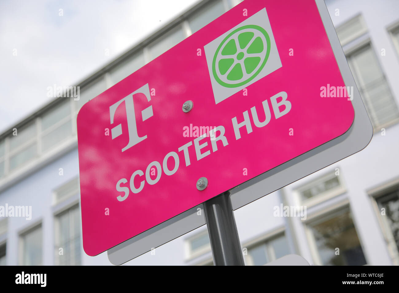 Deutsche Telekom and Lime Scooter Hub, Bonn, Deutschland Stock Photo - Alamy