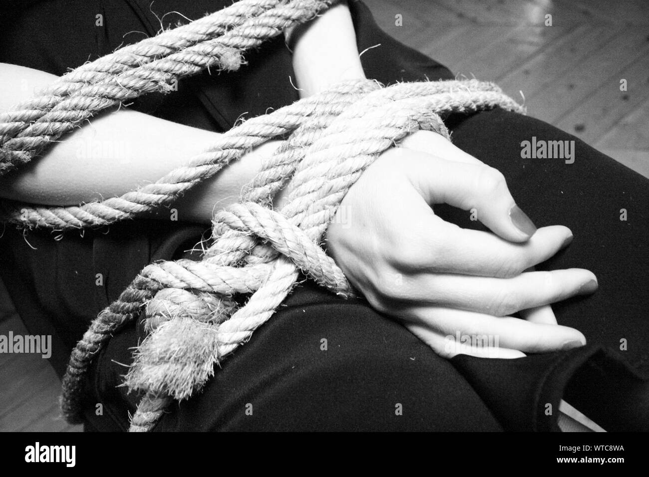 Tied up woman Black and White Stock Photos & Images Alamy