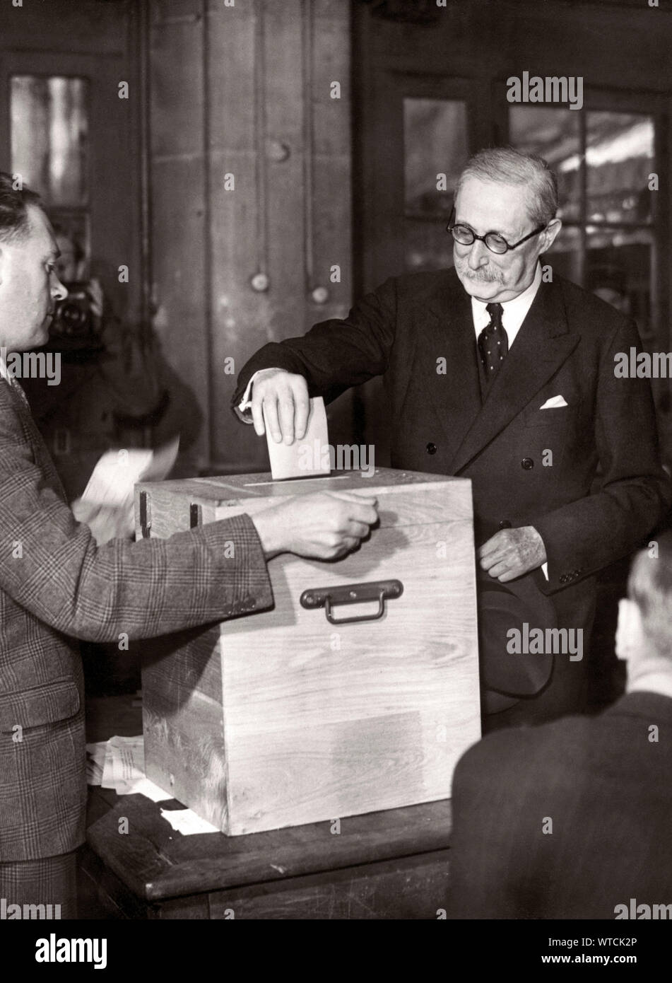 Andre Leon Blum (1872 – 1950) was a French socialist politician and three-time Prime Minister of France. Stock Photo