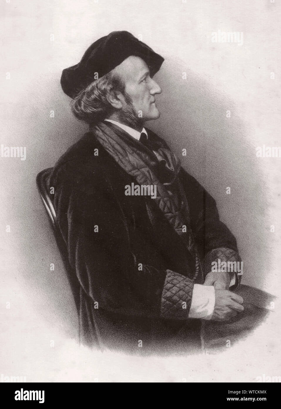 Wilhelm Richard Wagner (1813 – 1883) was a German composer, theatre director, polemicist, and conductor who is chiefly known for his operas Stock Photo