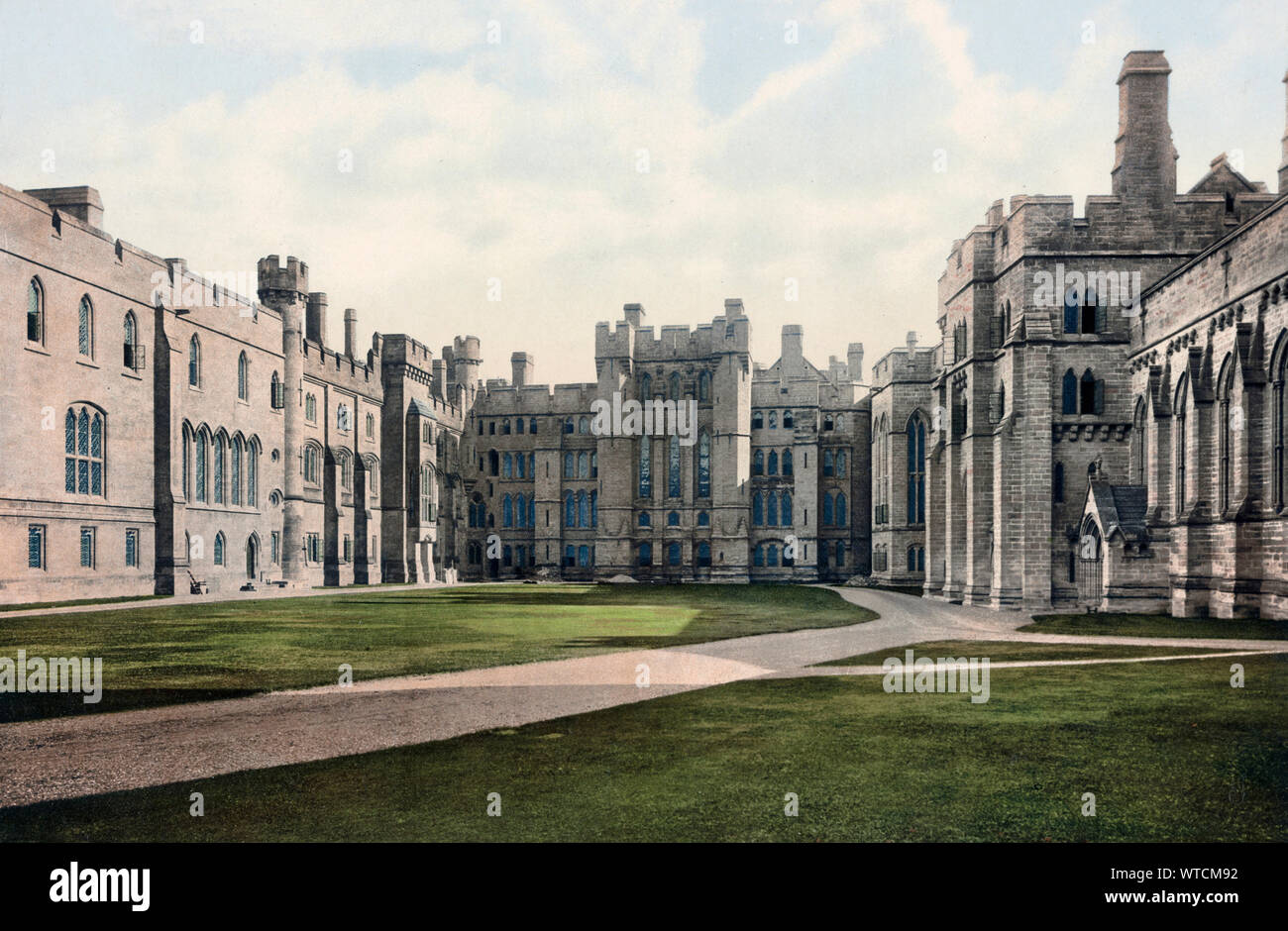 England. Great Britain. Arundel Castle. The Quadrangle. Arundel Castle is a restored and remodelled medieval castle in Arundel, West Sussex, England. Stock Photo