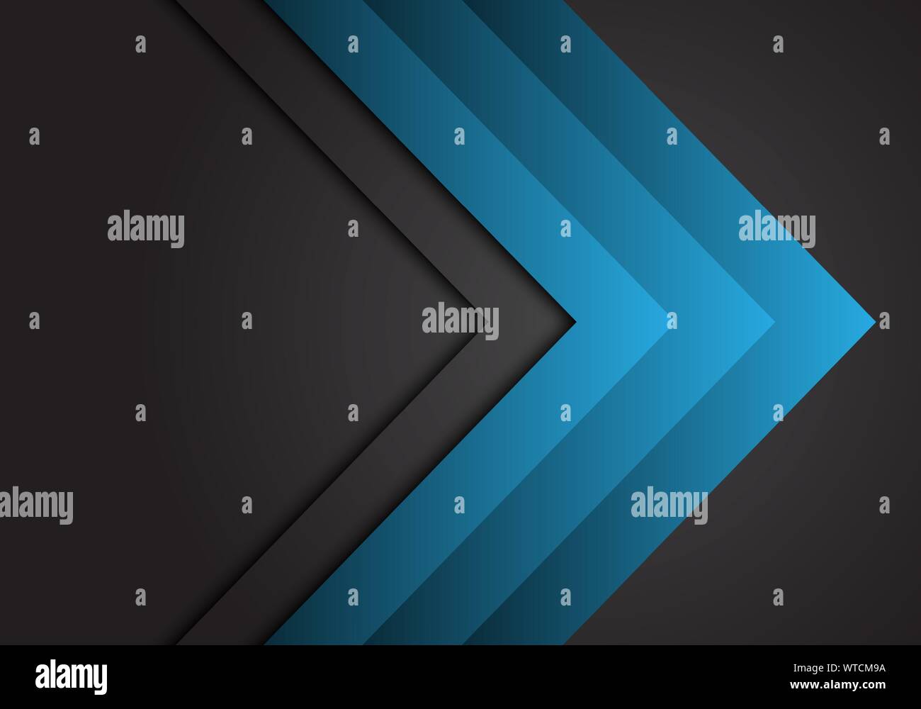 Abstract blue arrow steel direction on dark grey design modern ...