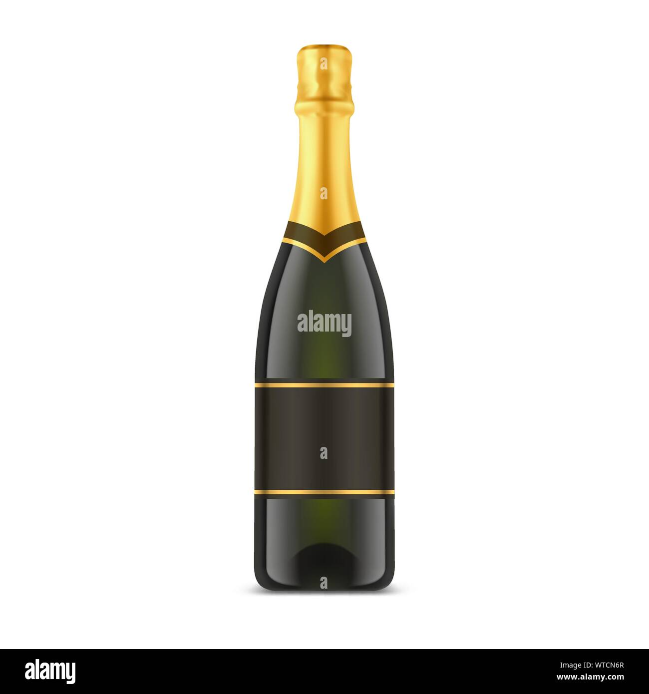 Isolated champagne bottle or glassware container Stock Vector