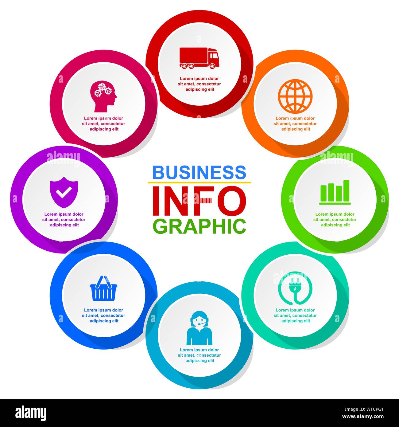 Infographic vector circle template for presentation, diagram, business ...