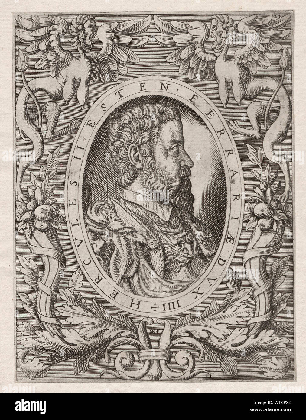 Ercole (Hèrcules) II d'Este (1508 – 1559) was Duke of Ferrara, Modena and Reggio from 1534 to 1559. He was the eldest son of Alfonso I d'Este and Lucr Stock Photo
