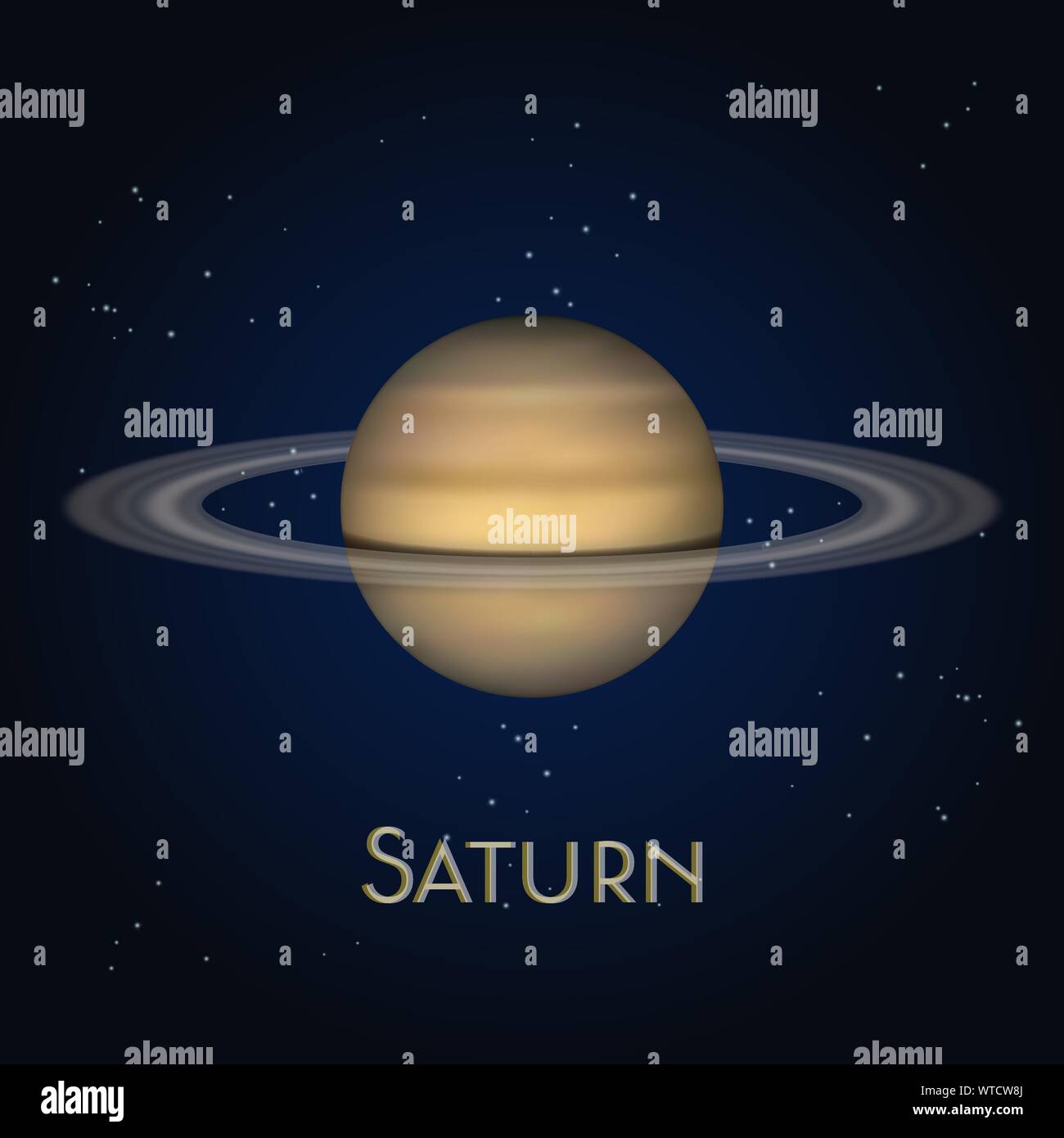 Saturn planet with ring system. Cosmos, space Stock Vector