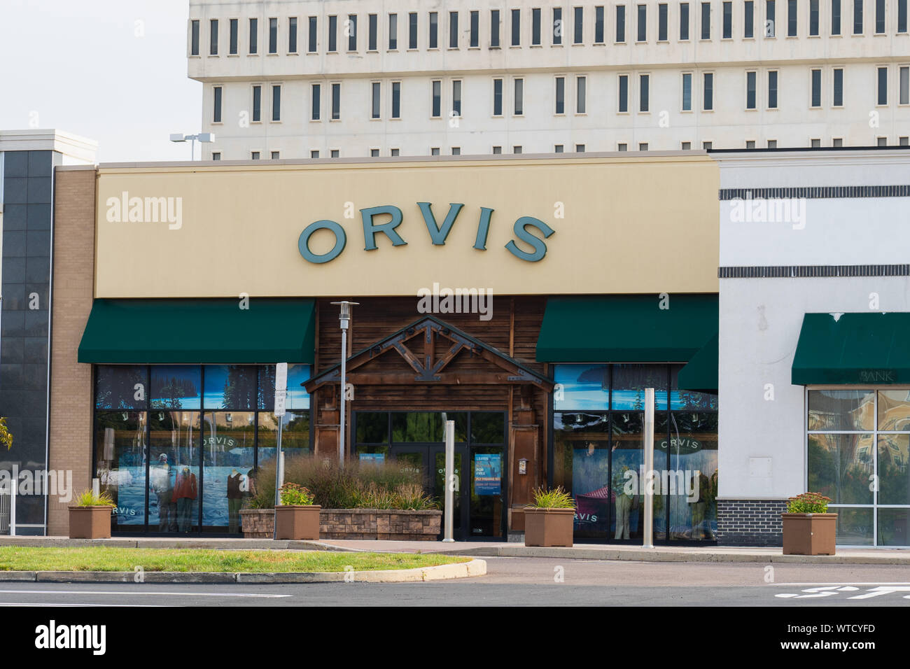 Plymouth Meeting, PA - September 1, 2019: Orvis is a fly-fishing and wingshooting brand that sells men’s and women’s sportswear, gifts and home furnis Stock Photo