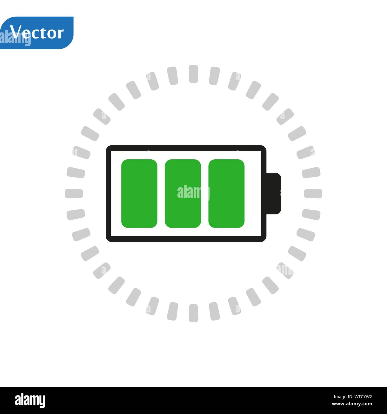 Charged battery. Green Full charge battery. Battery charging status