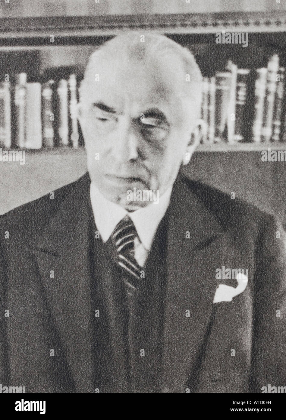 Emil Hacha (1872 – 1945) was a Czech lawyer, the third President of Czechoslovakia from 1938 to 1939. From March 1939, his country was under the contr Stock Photo