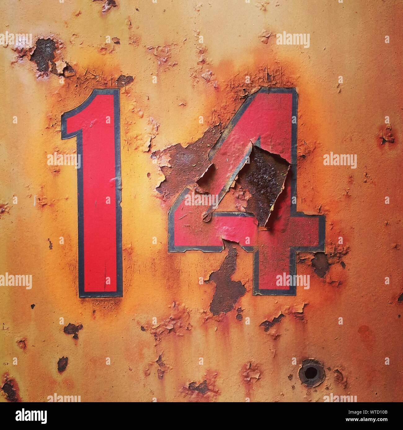 Number 14 Graffiti On Wall Stock Photo - Alamy