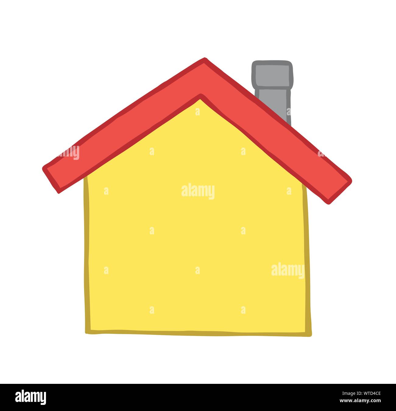Vector illustration house. Hand drawn. Colored outlines Stock Vector ...