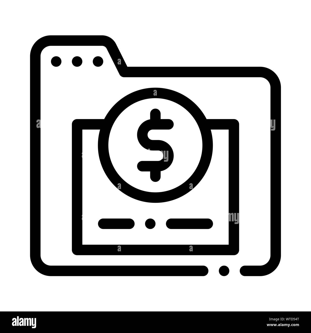 Financial Electronic Computer Folder Vector Icon Stock Vector
