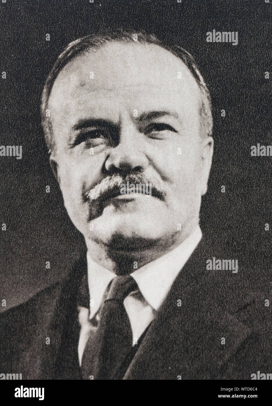 Viacheslaw Molotov (1890 – 1986) was a Soviet politician and people's commissar for Foreign Affairs of the USSR. Stock Photo